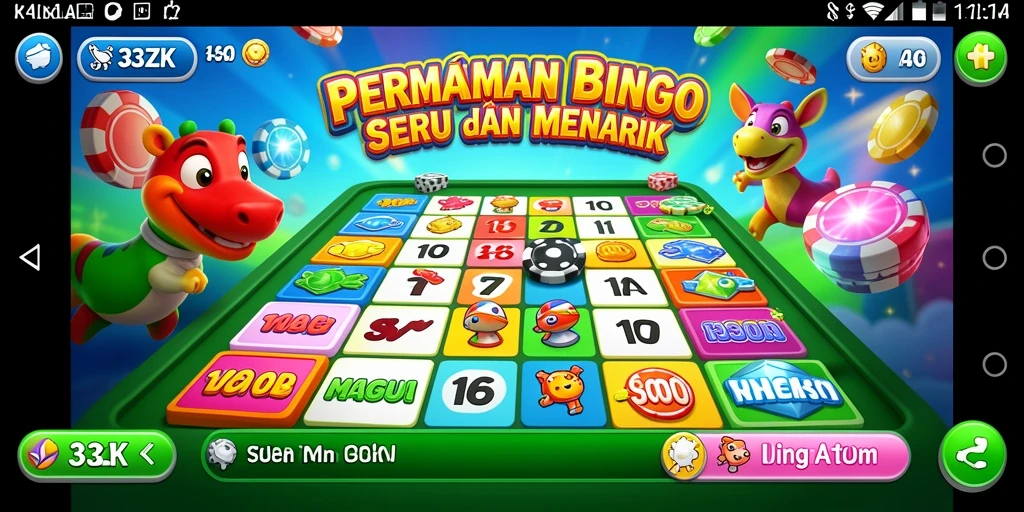 Screenshot gameplay Bingo di 33ZK yang menarik dan interaktif.