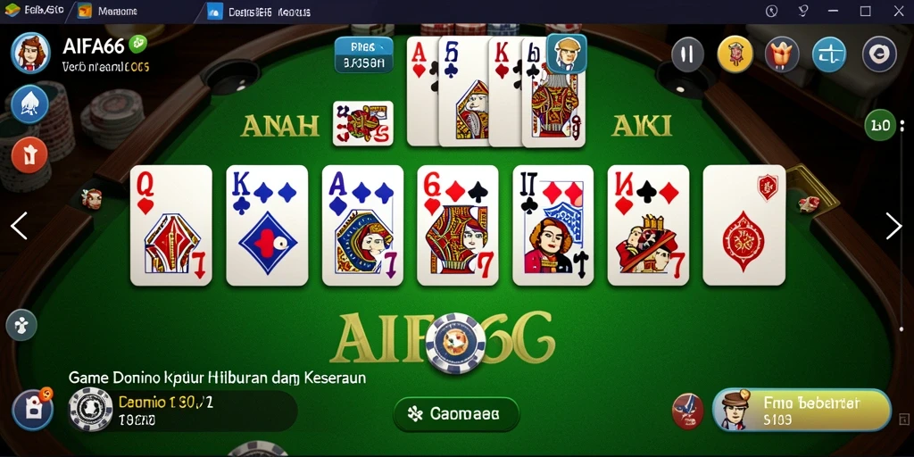 Screenshot gameplay AIFA66 menampilkan aksi seru permainan domino.