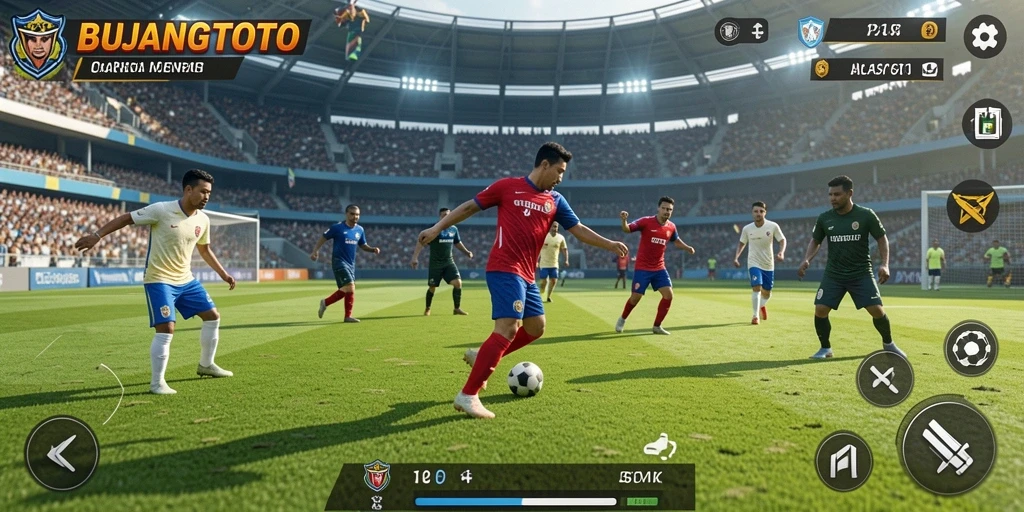 Tangkapan layar <strong>BUJANGTOTO</strong> menunjukkan gameplay seru dengan aksi olahraga yang mendebarkan.