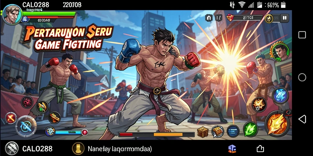 Tampilan gameplay menegangkan dalam CALO288 yang menampilkan duel karakter.