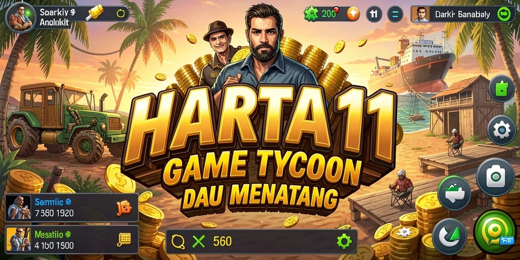 Tampilan gameplay seru HARTA11 dengan suasana Tycoon yang mendebarkan.