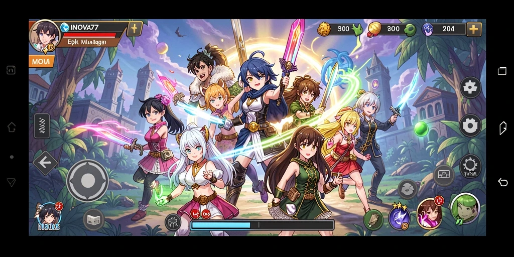 Tampilan menarik dari gameplay Anime di INOVA77.