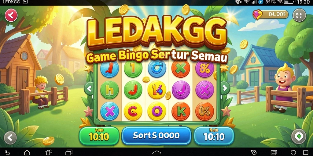 Tampilan gameplay LEDAKGG yang menarik dan penuh warna.