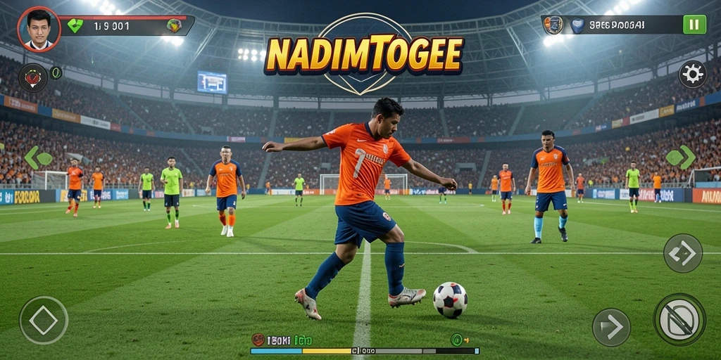 Screenshot gameplay NADIMTOGEL yang menampilkan aksi seru di lapangan.