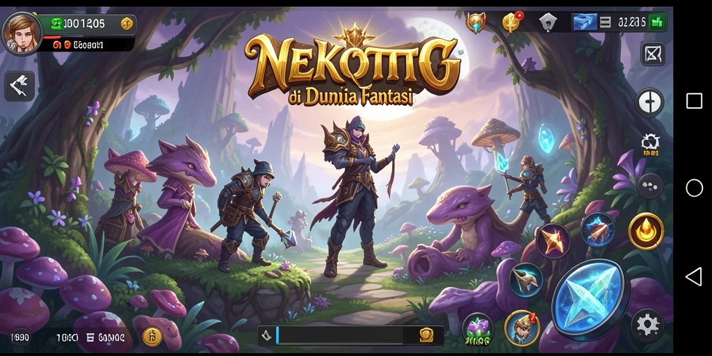Screenshot menampilkan pertempuran epik dalam NEKOTOTO.