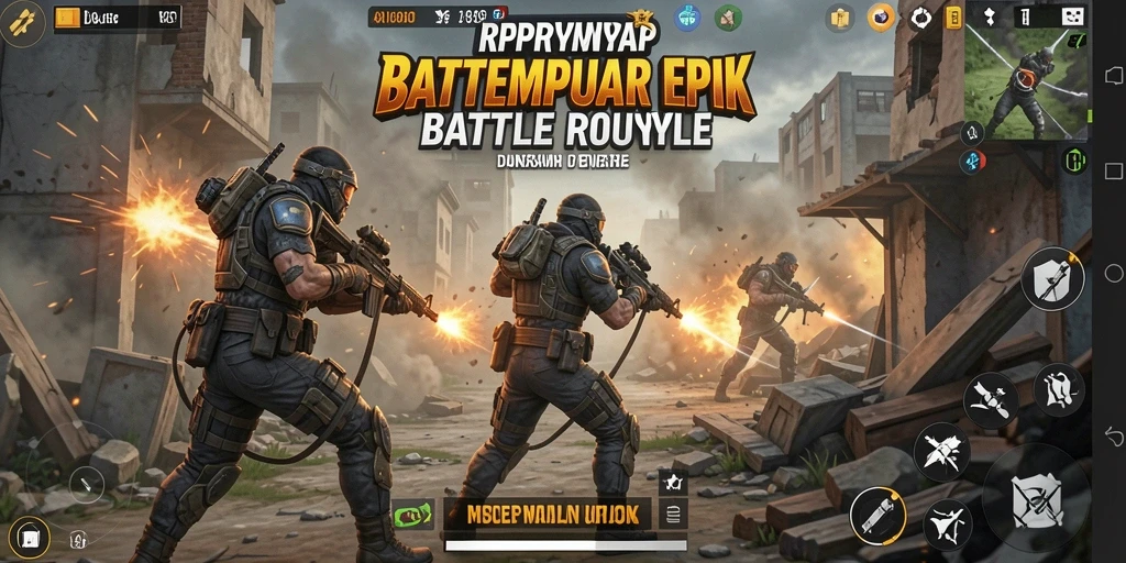 Screenshot menampilkan pertempuran seru dalam RPRPRP dengan pemain lainnya.