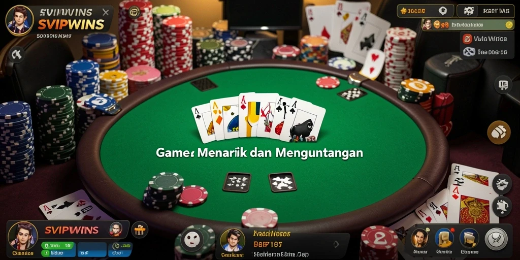Tampilan gameplay poker yang seru dalam SVIPWINS.