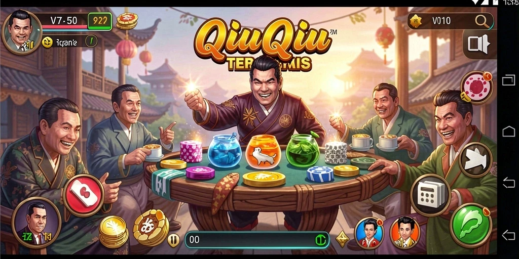 Screenshot gameplay QiuQiu V07 yang mendebarkan.