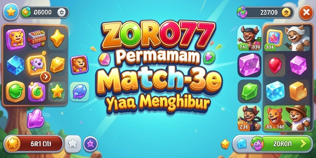 Screenshot gameplay ZORO77 dengan elemen Match-3 yang menantang.